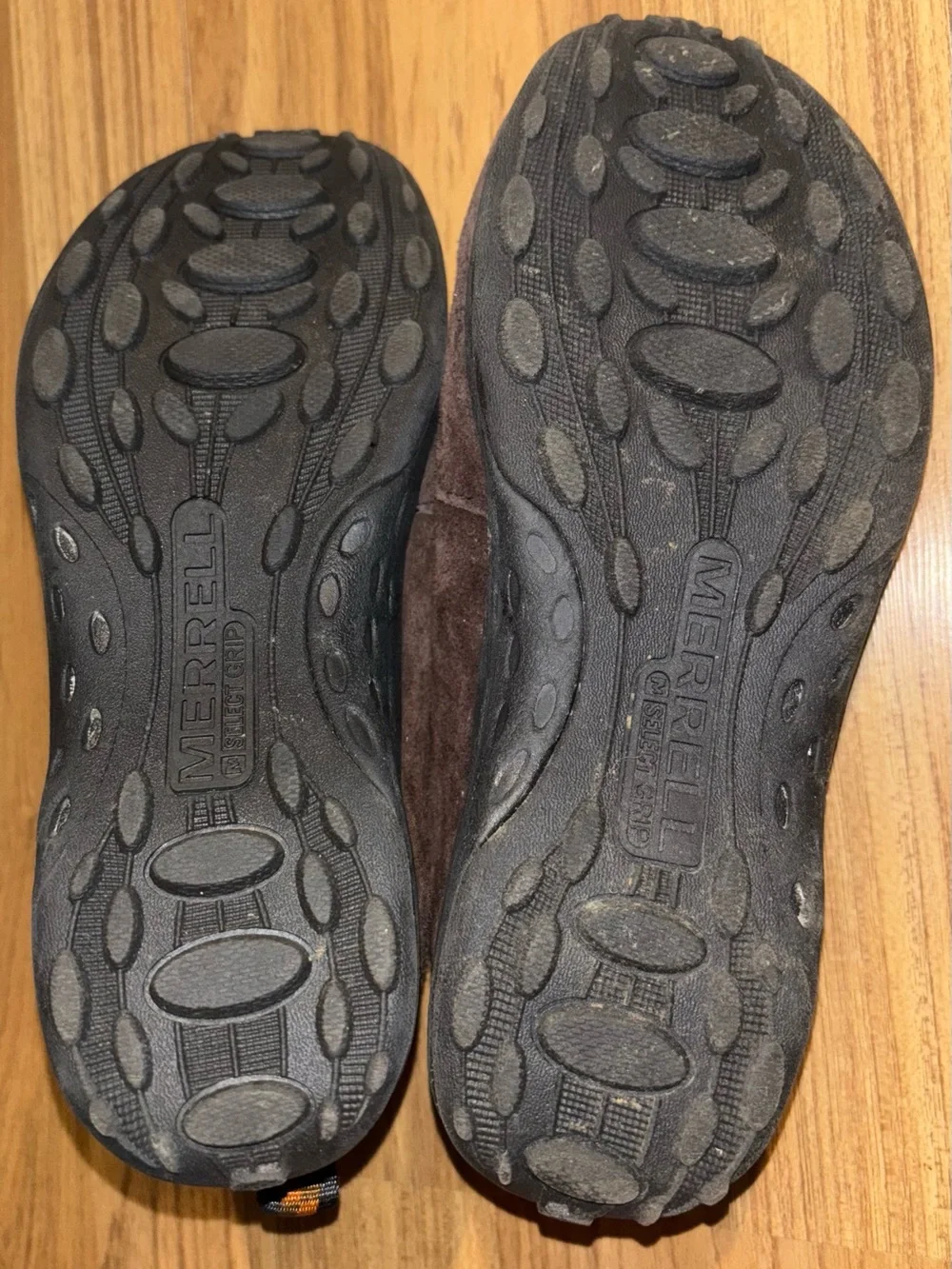 Merrell Brown Suede Kids Slip-On Loafers